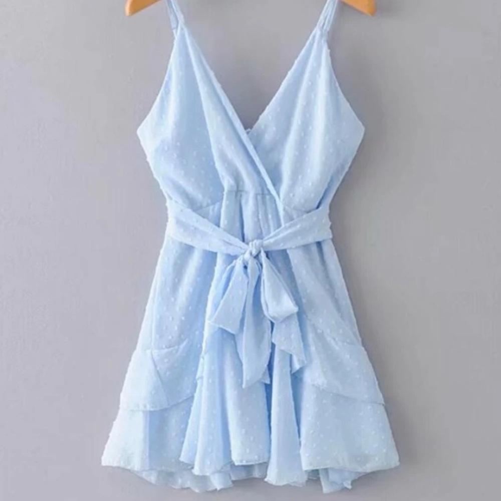 NEW Asymmetrical tie Front Zipper Cami Dress